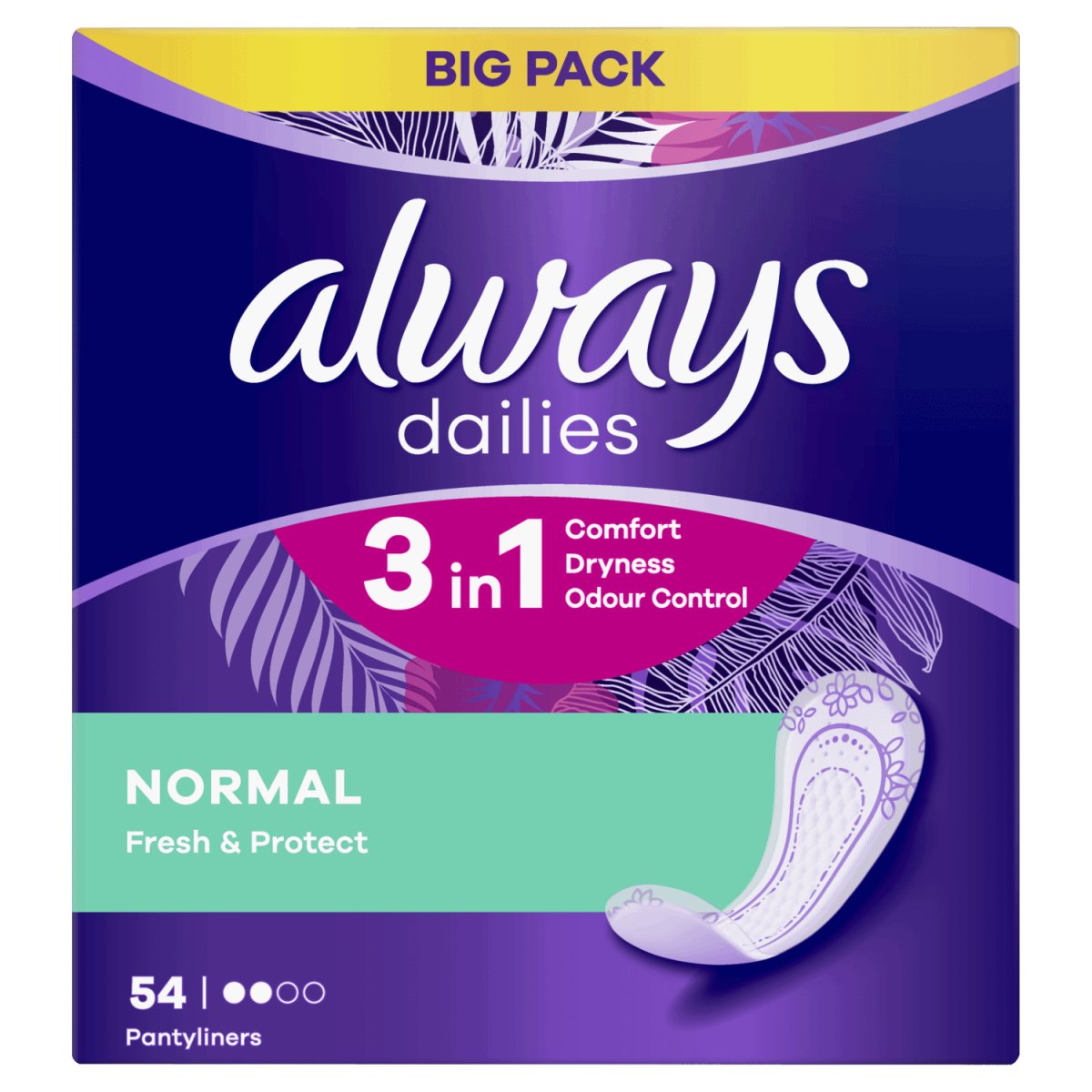 Always Dailies Liners 54ct Normal Unscented