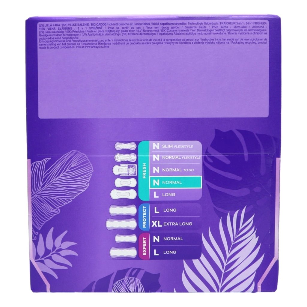 Always Dailies Liners 54ct Normal Unscented - Intamarque - Wholesale 8006540692356