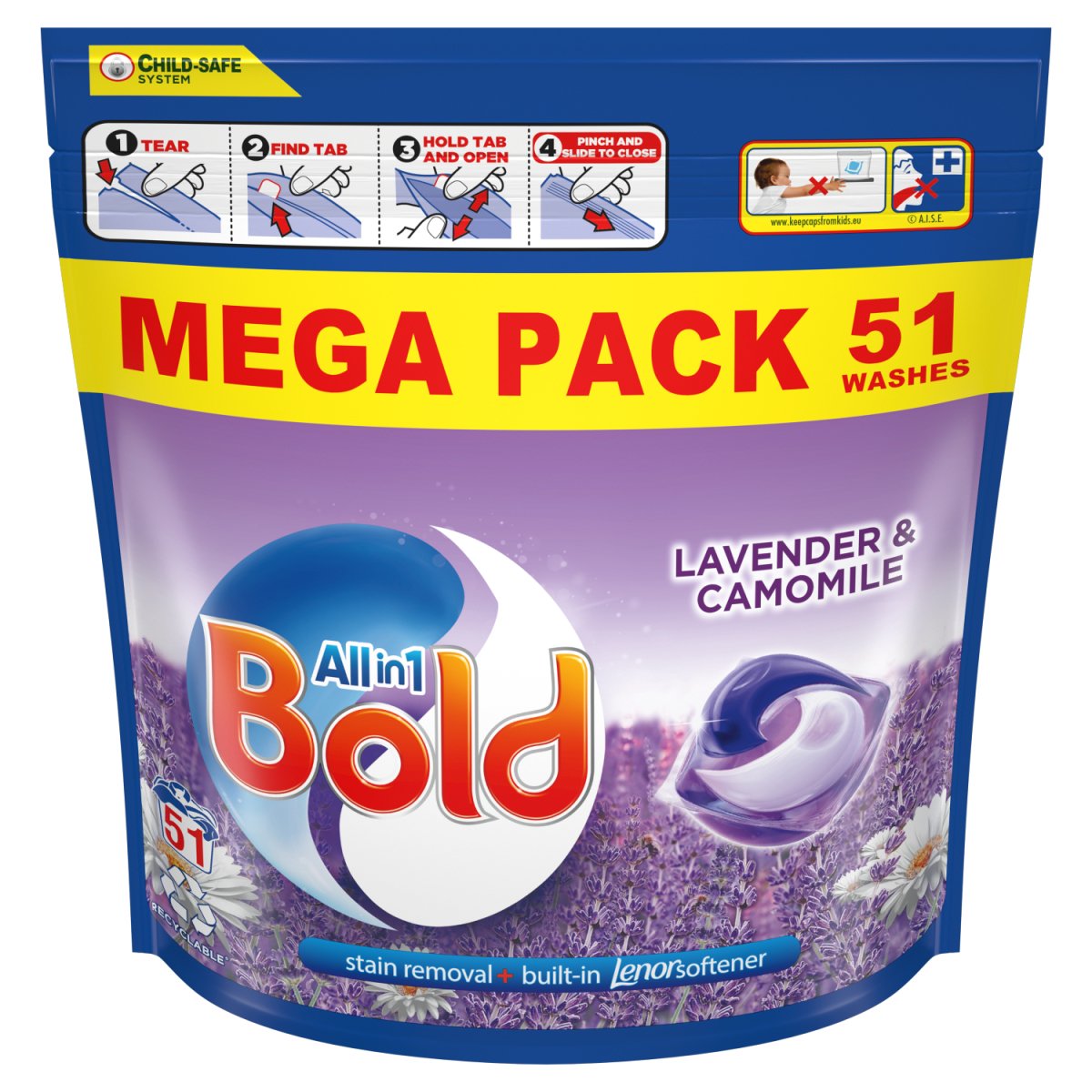 Bold All-in-1 Pods Lavender and Camomile 51 Washes