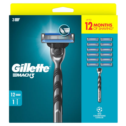 Gillette Mach3 Value Pack 12s Handle & Blades