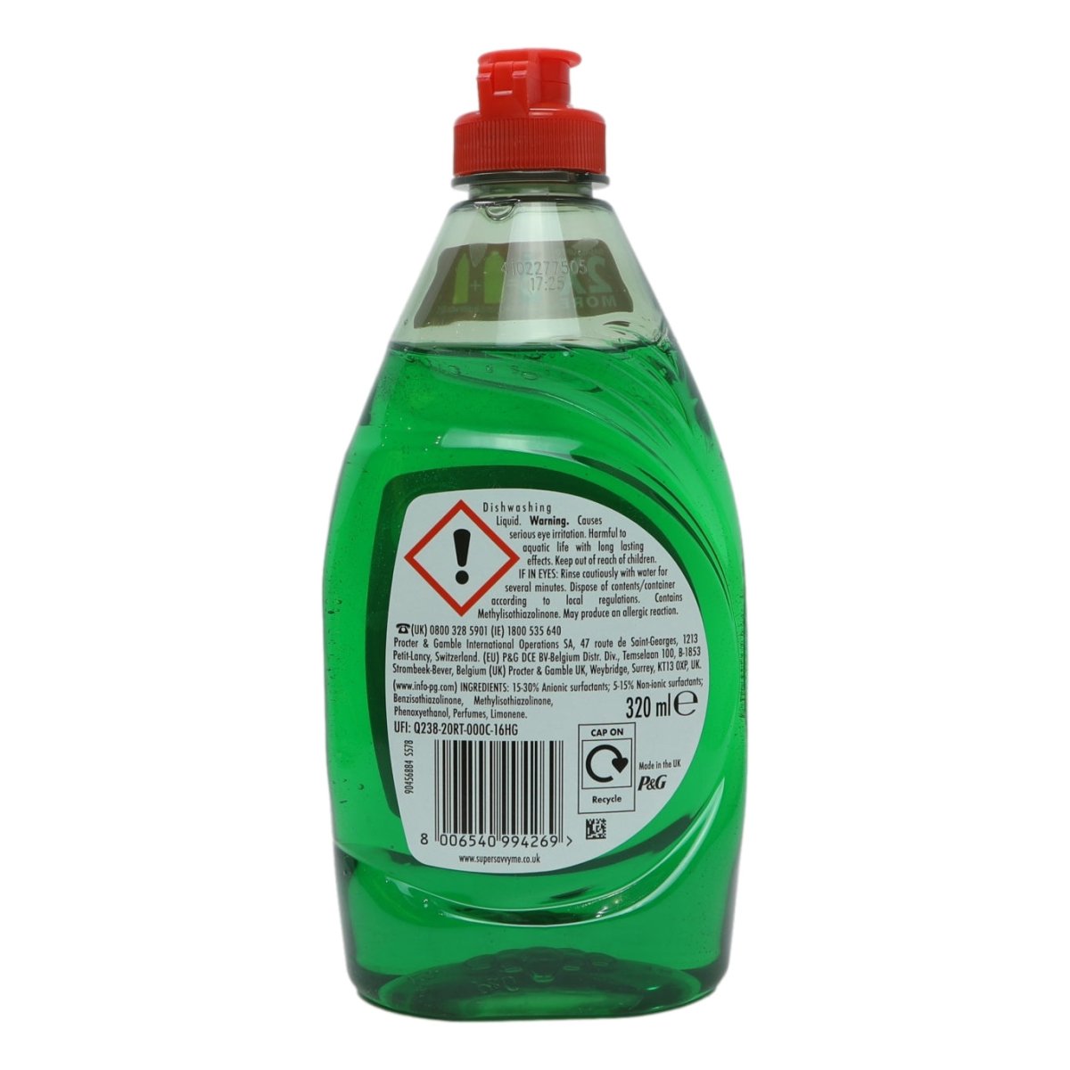 Fairy Washing Up Liquid 320ml Original - Intamarque - Wholesale 8006540994269