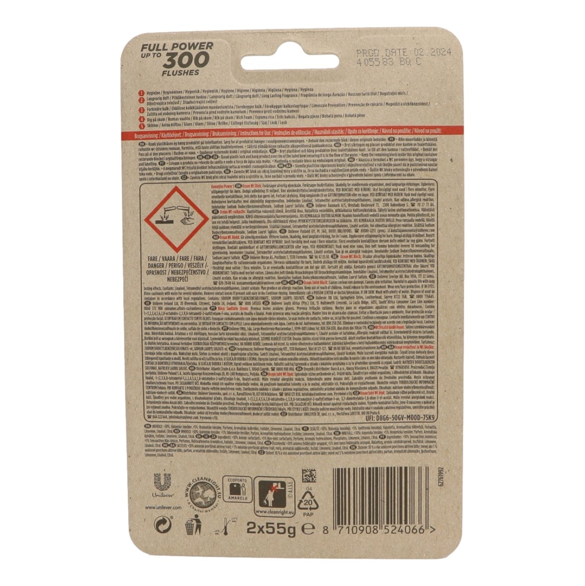 Domestos Power 5 Rimblock Ocean Duo