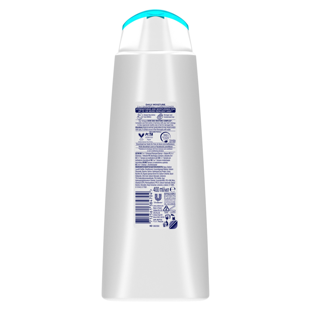 Dove Shampoo 400ml Daily Moist 2in1