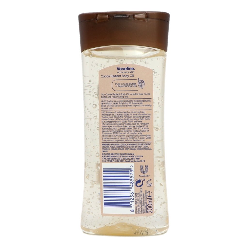 Vaseline Body Oil 200ml Cocoa Radiant