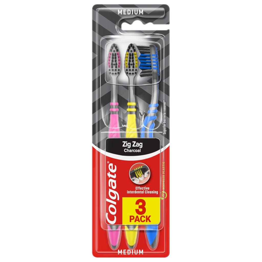 Buy Colgate Toothbrush 3pk Charcoal Zig Zag online at Intamarque Wholesale – Trusted FMCG distributor