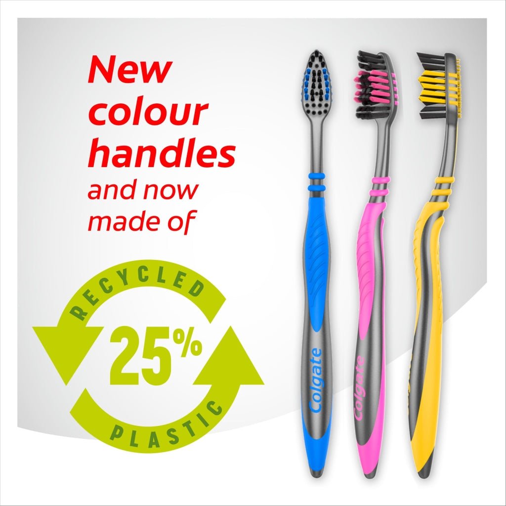 Colgate Toothbrush 3pk Charcoal Zig Zag