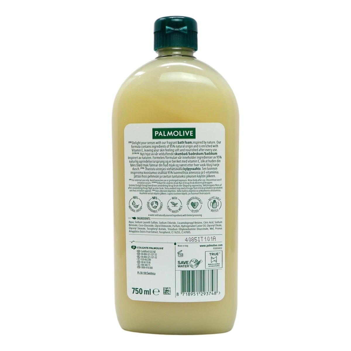 Palmolive Bath Foam 750ml Milk & Honey