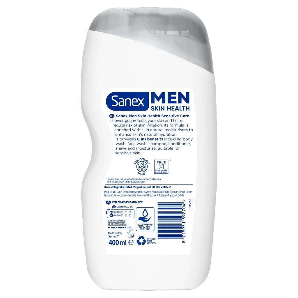 Sanex Shower Gel Men 400ml Sensitive