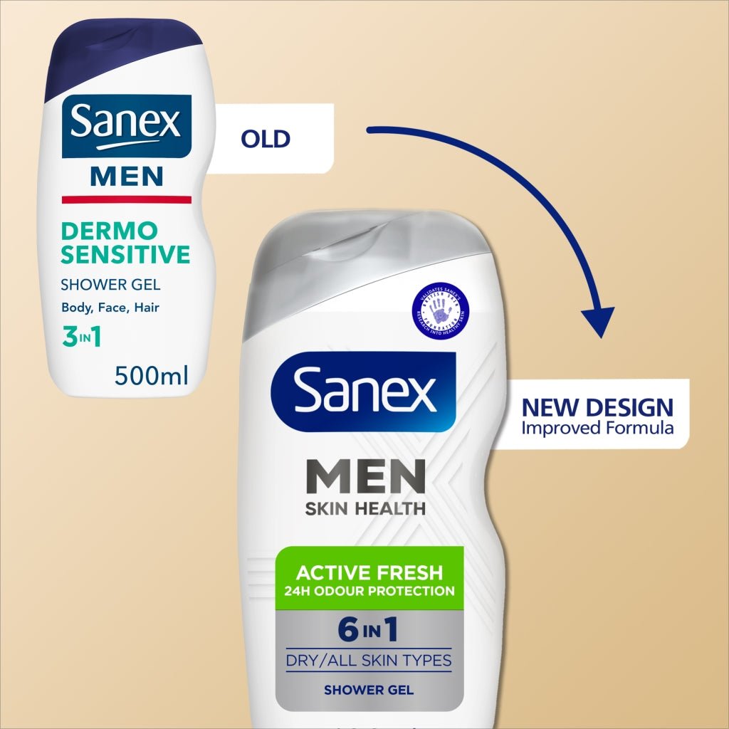 Sanex Shower Gel Men 400ml Active Fresh