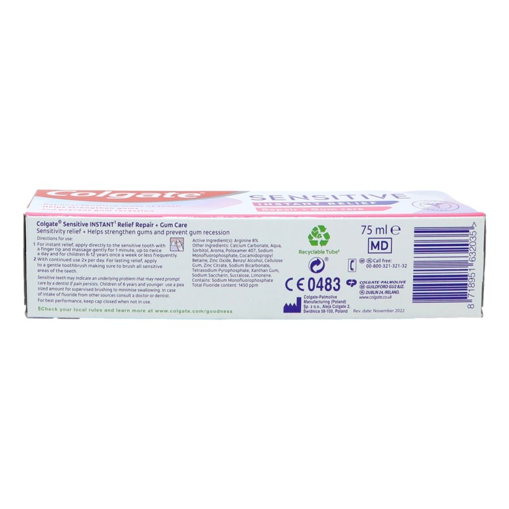 Colgate Sensitive Instant Relief Repair & Gum Toothpaste 75ml - Intamarque - Wholesale 8718951632035