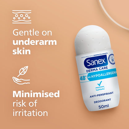 Sanex Deo Roll On 50ml 72hr Dermo Hypoallergenic