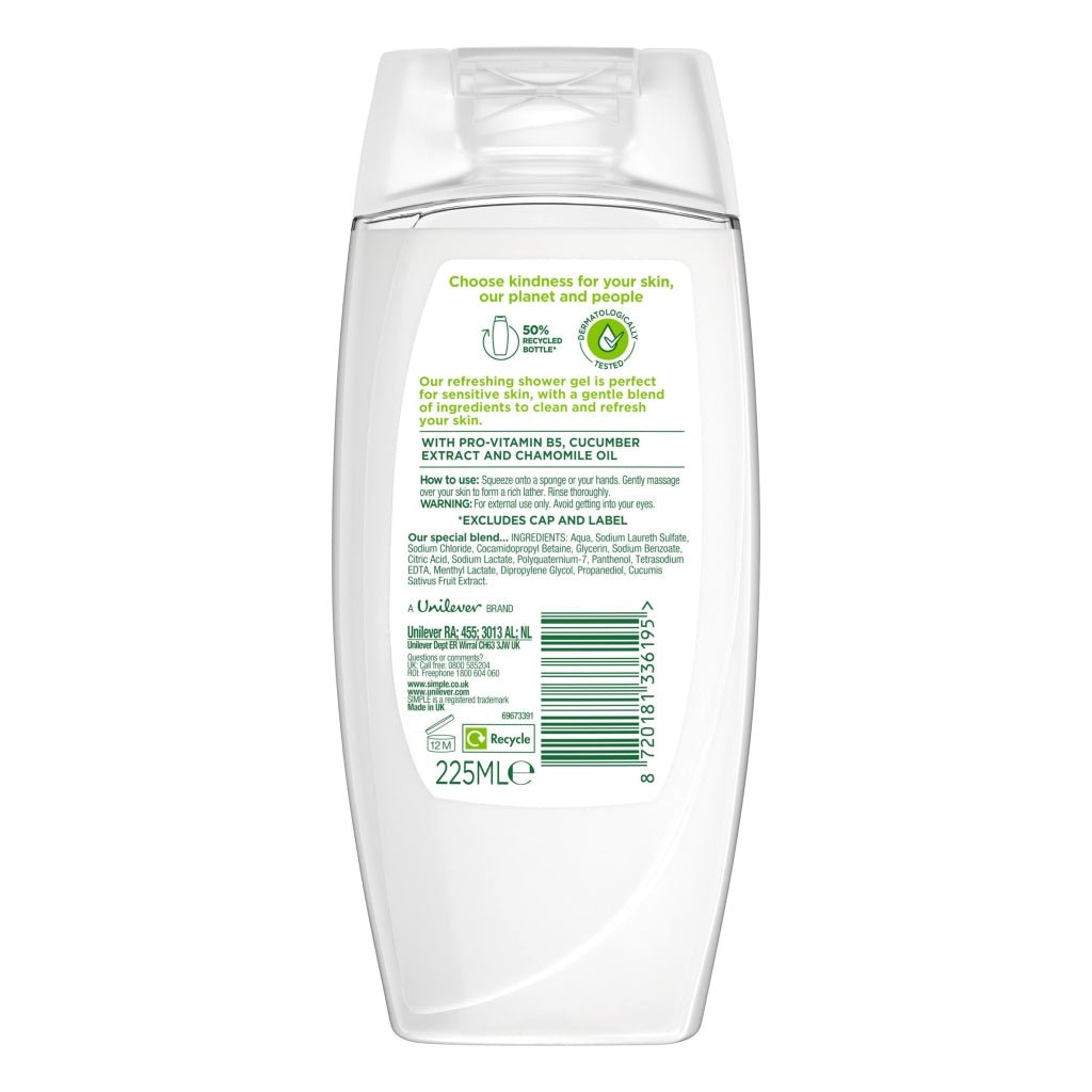 Simple Shower Gel 225ml Refreshing