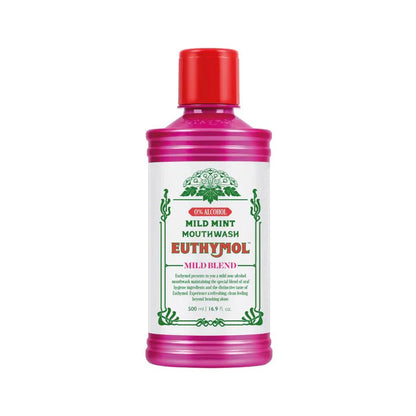 Euthymol Mouthwash 500ml Mild Mint (Non Alc)