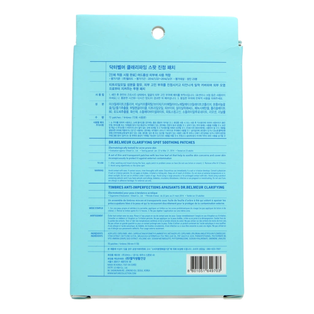 Dr. Belmeur Korean Skincare 72s Clarifying Cover Spot Patches (EU, Africa & GCC)