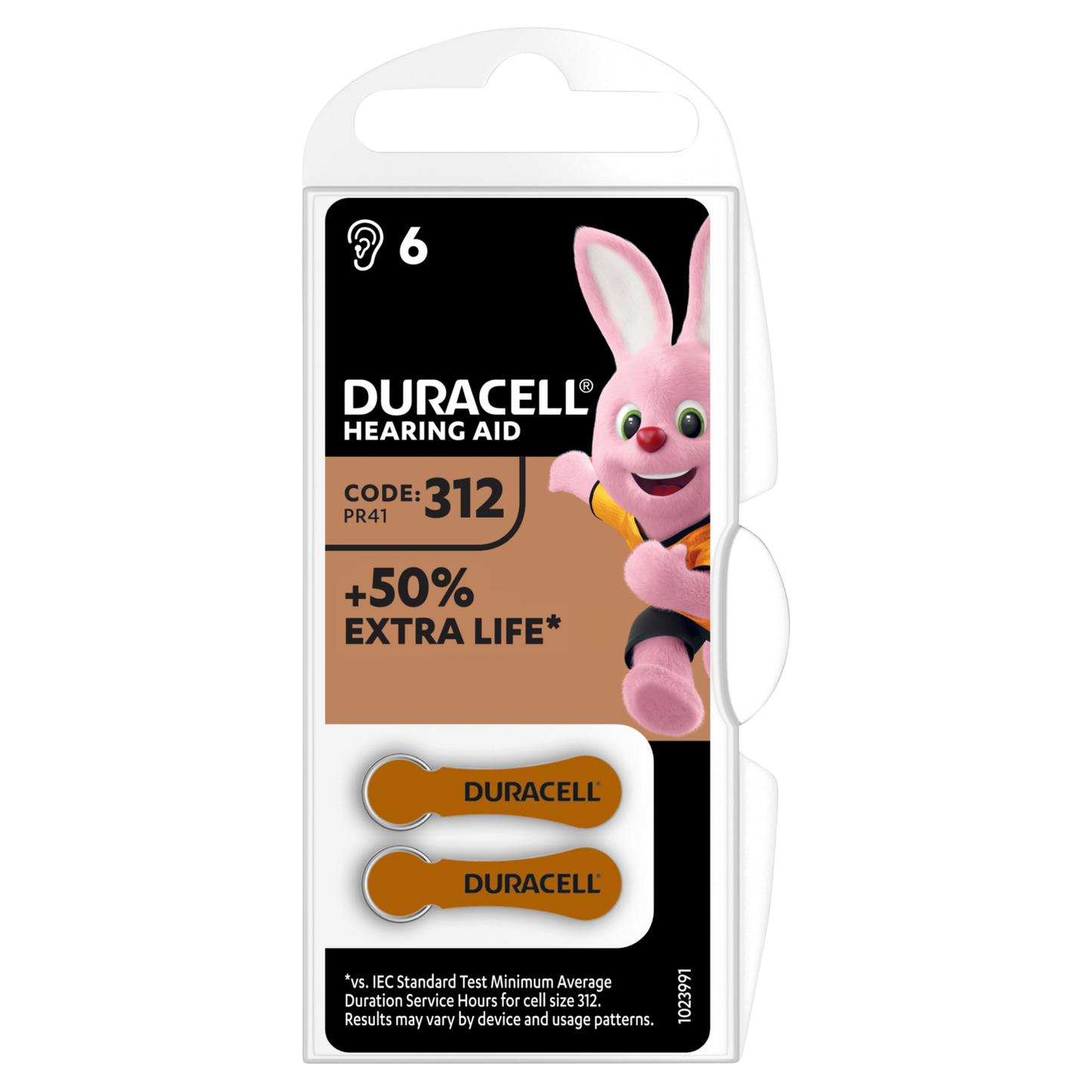 Duracell Hearing Aid 312 6 pack