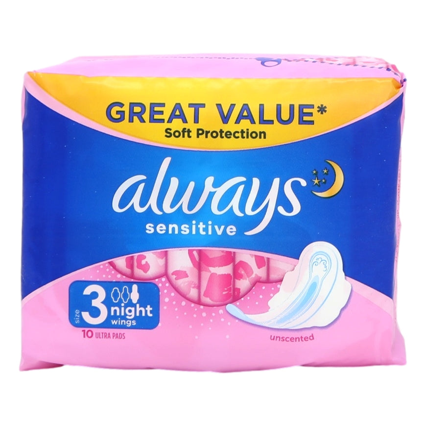 Buy Always Sensitive 10s Night Pads online at Intamarque Wholesale – Trusted FMCG distributor