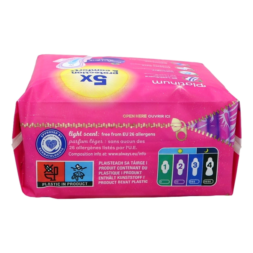 Always Platinum 8s Night Size 3 Sanitary Towels Wings SP