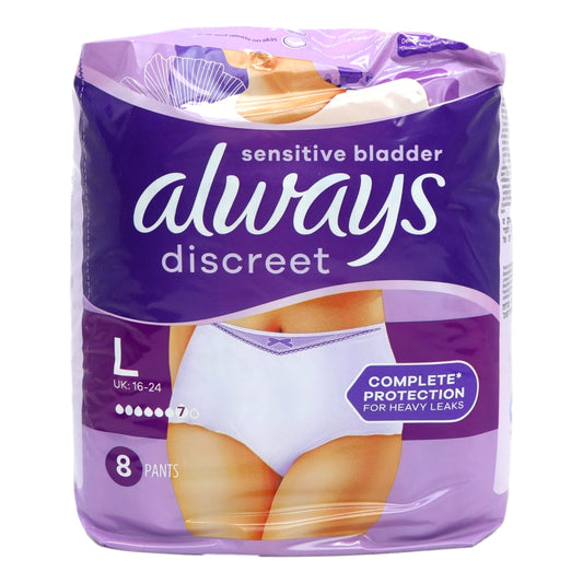 Always Discreet Pants Plus 8s Large