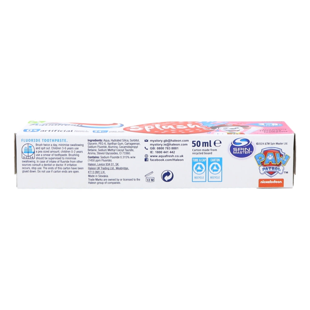 Aquafresh Kids Toothpaste 50ml Splash Strawberry & Mint 3-8 Years