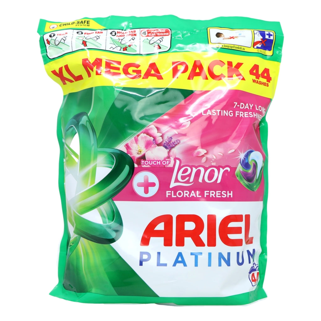 Buy Ariel Platinum + Lenor All In 1 Pods Washing Liquid Capsules 44 Washes online at Intamarque Wholesale – Trusted FMCG distributor
