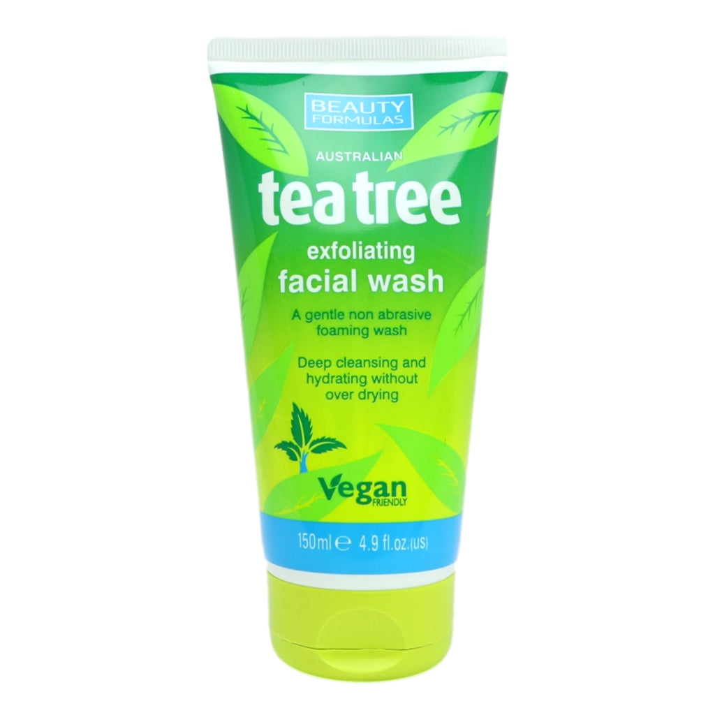 Beauty Formulas 150ml Tea Tree Exfoliating Facial Wash