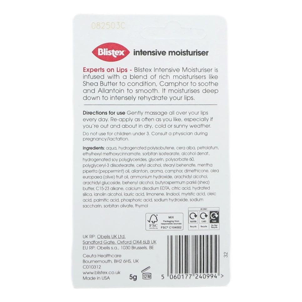 Blistex Lip Intensive Moisturiser 5G