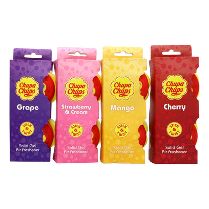 Buy Chupa Chups Stick & Twist Solid Gel Air Freshener 2x40g Grape, Mango, Cherry, Strawberry & Cream online at Intamarque Wholesale – Trusted FMCG distributor