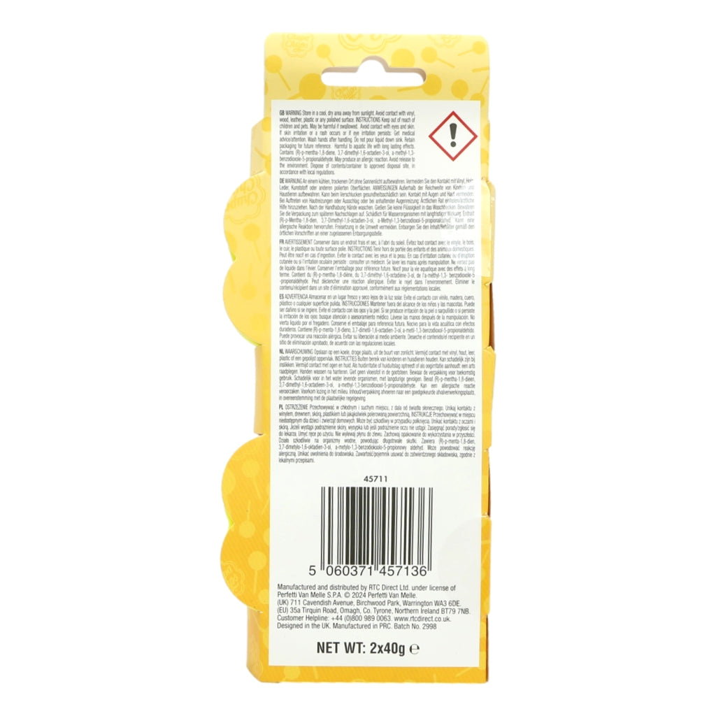 Chupa Chups Stick & Twist Solid Gel Air Freshener 2x40g Grape, Mango, Cherry, Strawberry & Cream