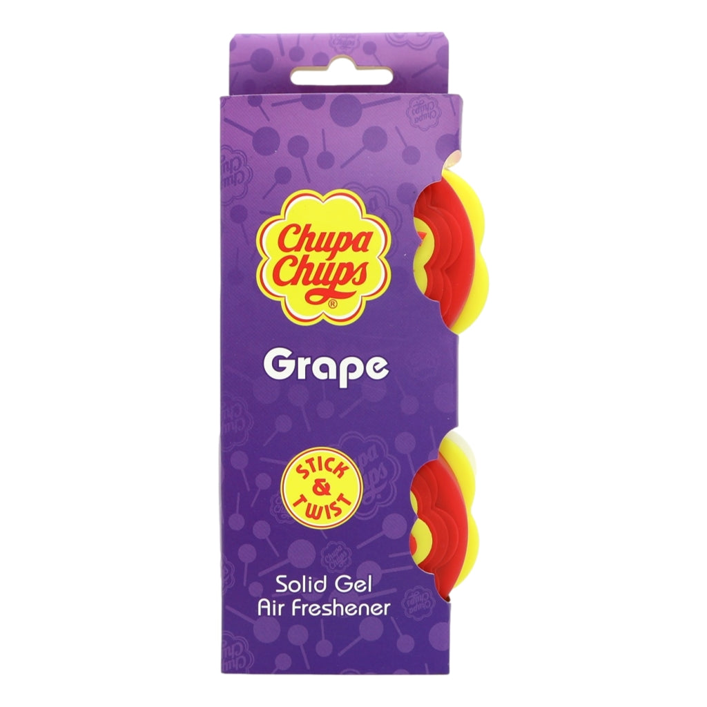Chupa Chups Stick & Twist Solid Gel Air Freshener 2x40g Grape, Mango, Cherry, Strawberry & Cream