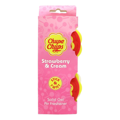 Chupa Chups Stick & Twist Solid Gel Air Freshener 2x40g Grape, Mango, Cherry, Strawberry & Cream