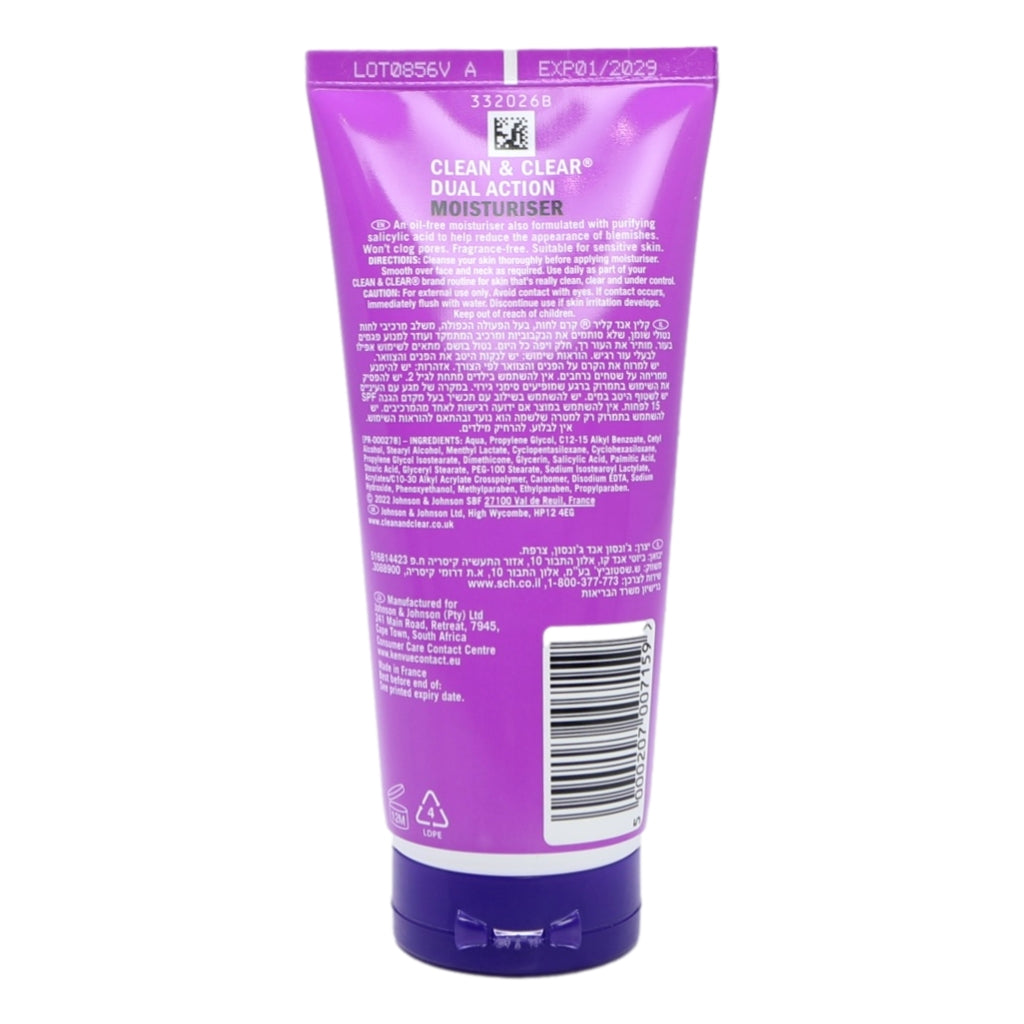 Clean & Clear 100ml Dual Act Moisturising Cream
