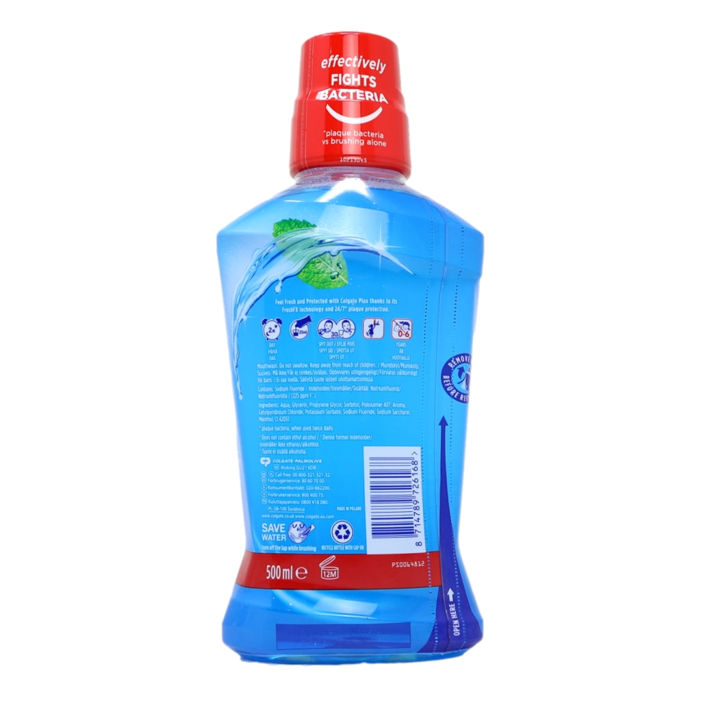 Colgate Mouthwash Plax 500ml Cool Mint Blue