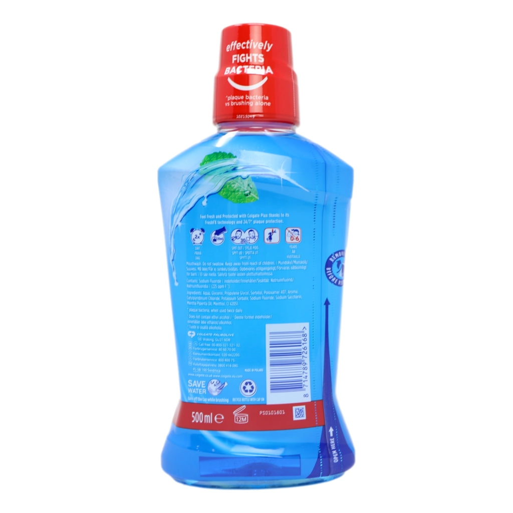 Colgate Mouth Rinse Plax 500ml Cool Mint Blue