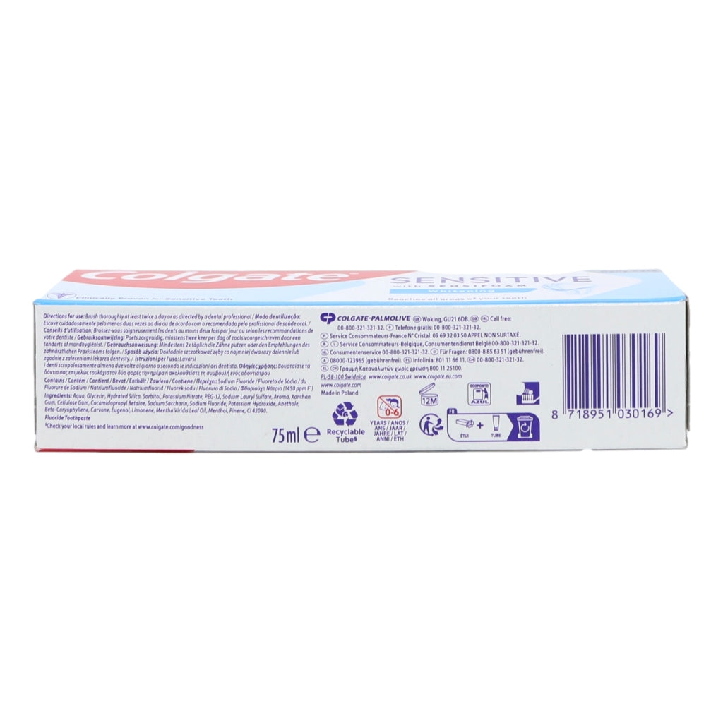 Colgate Toothpaste 75ml Sensitive Foam White