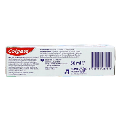 Colgate toothpaste tube with label on a white background