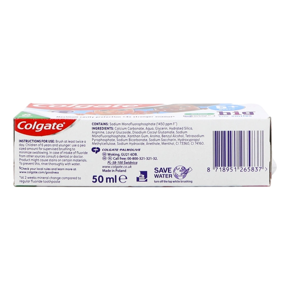 Colgate Toothpaste Kids 50ml Mild Mint 6+Years