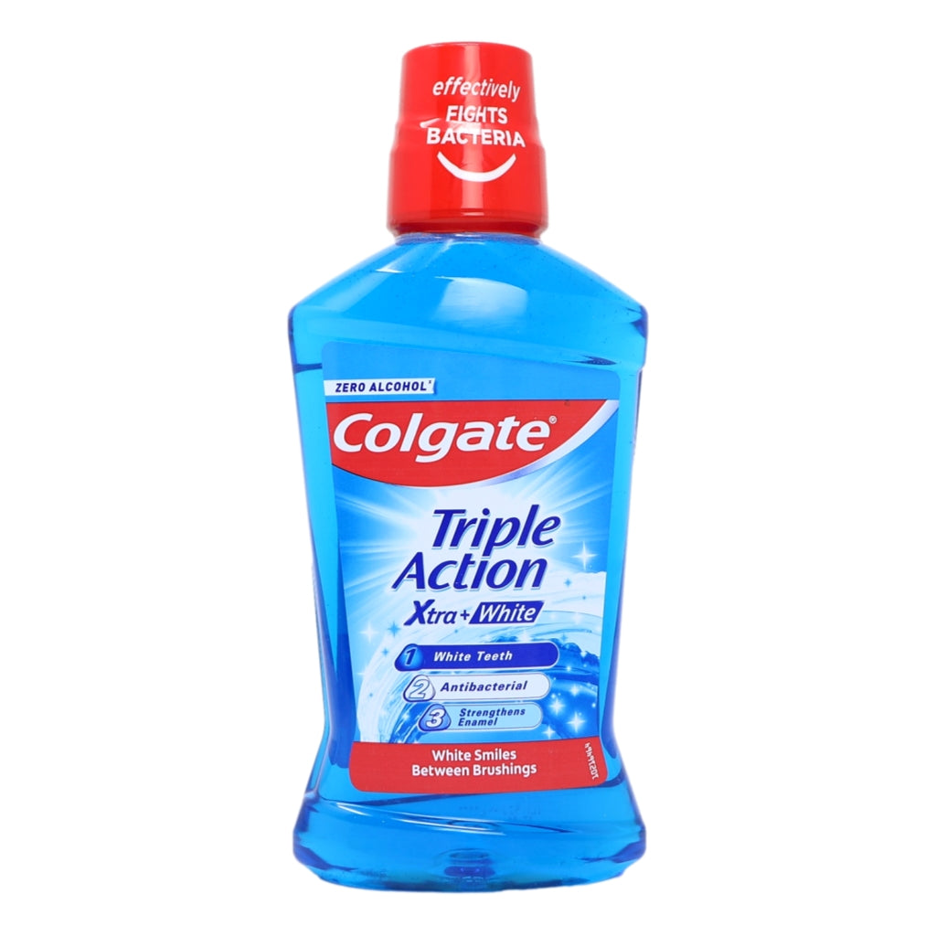 Buy Colgate Mouth Rinse 500ml Triple Action Xtra White online at Intamarque Wholesale – Trusted FMCG distributor