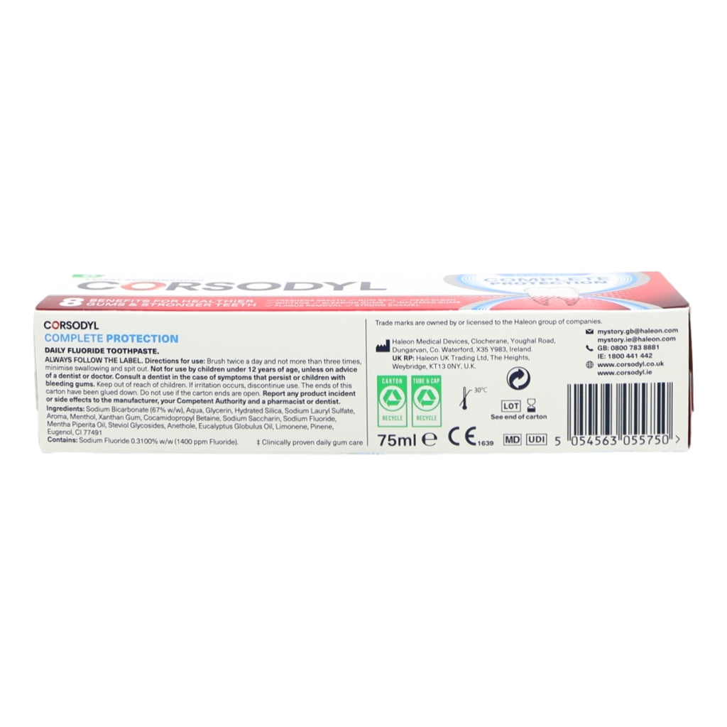 Corsodyl Toothpaste 75ml Complete Protection Extra Fresh