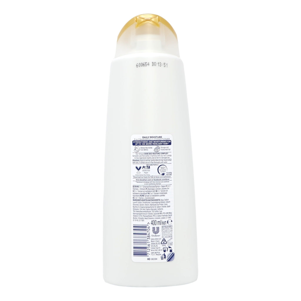 Dove Hair Shampoo 400ml Daily Moist 2in1