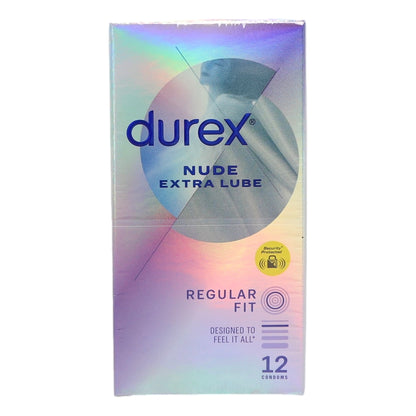 Durex Condoms 12pk Nude Extra Lube Regular Fit