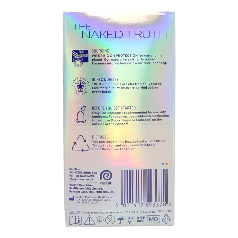 Durex Condoms 12pk Nude Extra Lube Regular Fit