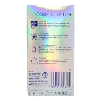 Durex Condoms 12pk Nude Extra Lube Regular Fit