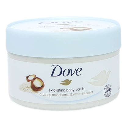 Buy Dove Body Scrub 225ml Macadamia & Rice Milk online at Intamarque Wholesale – Trusted FMCG distributor