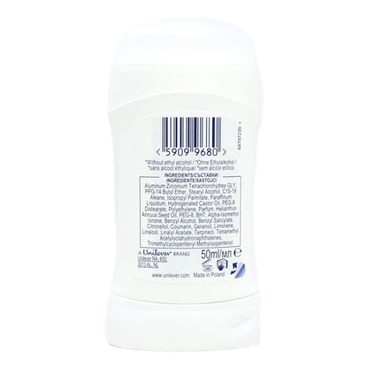 Back view of a white skincare product container with text and a barcode on a white background