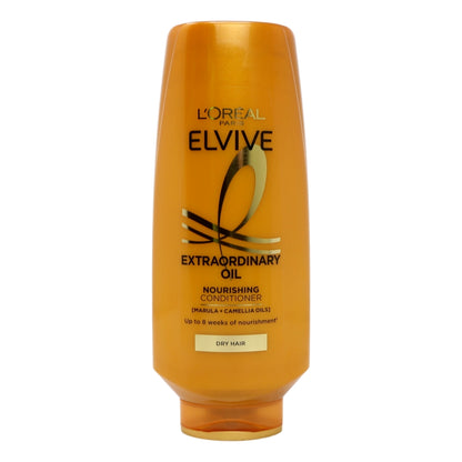 L'Oreal Elvive Extraordinary Oil conditioner bottle on a white background