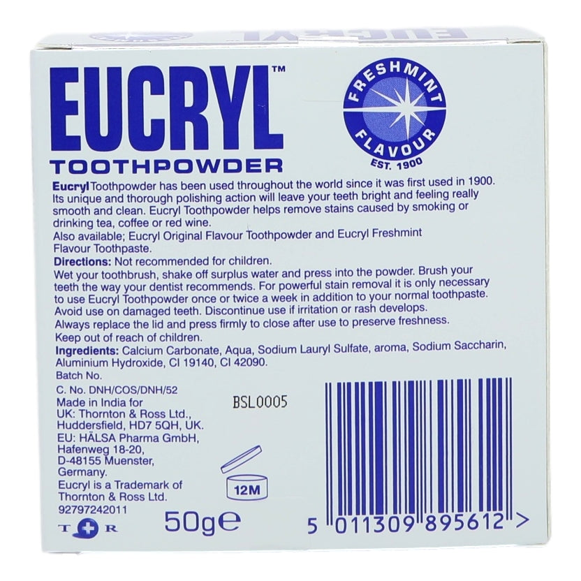 Eucryl Toothpowder 50g Freshmint