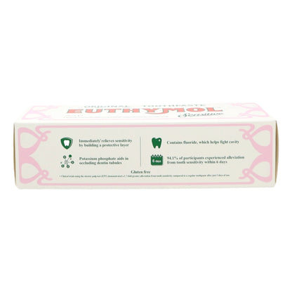 Euthymol toothpaste box on a white background