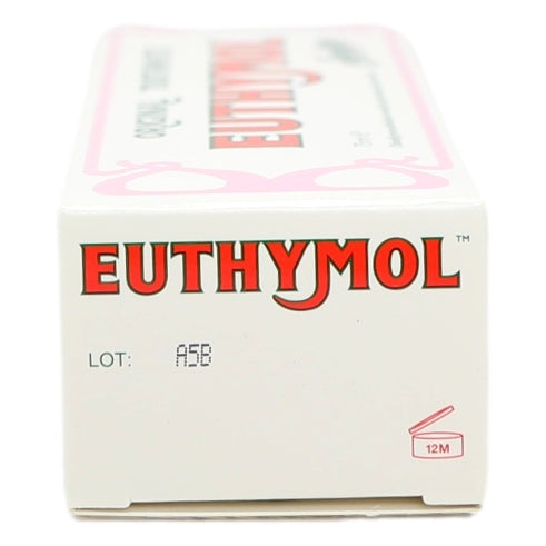 Euthymol product packaging with red text on a white background