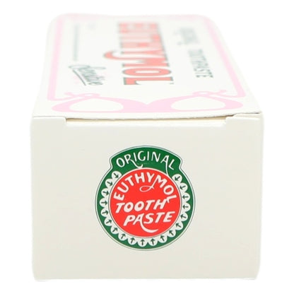 Box of Euthymol Original Toothpaste with visible branding on a white background
