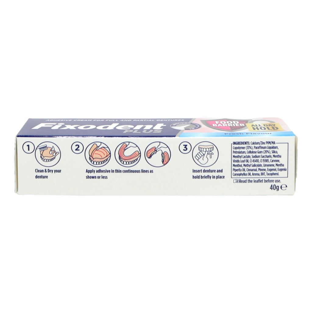 Fixodent Plus Denture Adhesive 40g Dual Protection